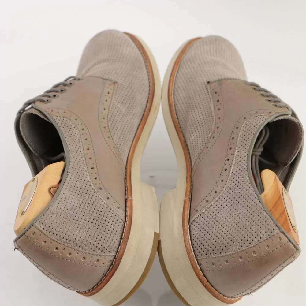 Johnston Murphy Mens Campton Saddle Oxford Size 9.5 M Tan Perf Suede Dress Shoes